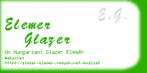elemer glazer business card